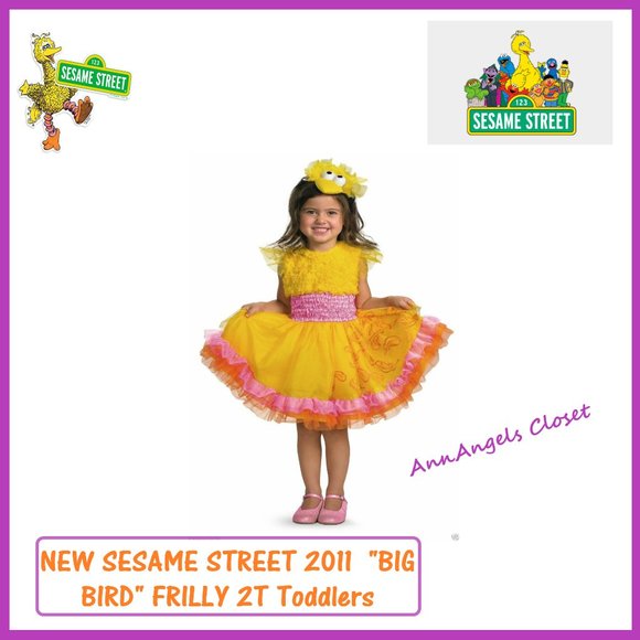 SESAME STREET "BIG BIRD" FRILLY  ADORED GIRLS SIZE 2T COMPLETE COSTUME SET NWT! - Picture 1 of 12